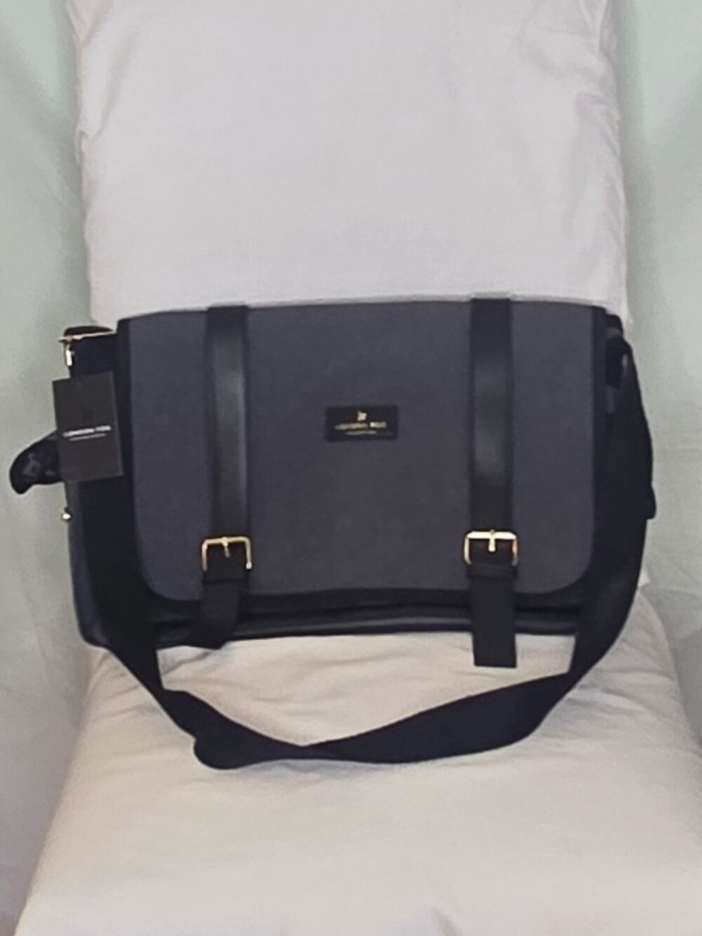 NWT London Fog Canvas Messenger Bag - Denim